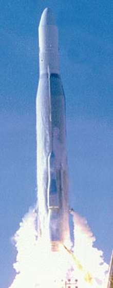 Atlas F MSD rocket used for the Parcae 2A,B,C & MSD 2 space launch