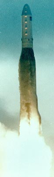 Atlas F/PTS rocket used for the NTS 1 space launch