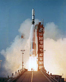 Atlas LV-3 Agena A rocket used for the Samos 1 space launch