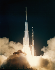Thor Delta D rocket used for the Syncom 3 space launch