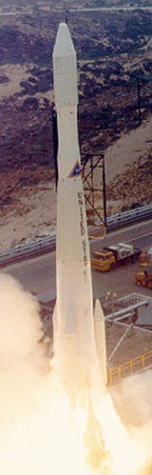 Thor Delta J rocket used for the RAE 1 space launch
