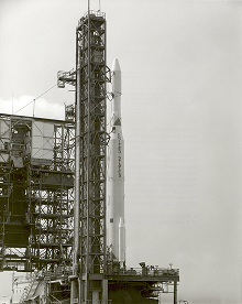 Thor Delta L rocket used for the HEOS 2 space launch