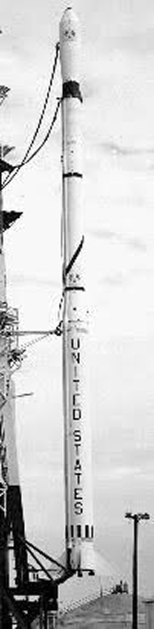 Scout X-3 rocket used for the Transit-5A 3 space launch